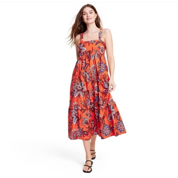 RHODE x Target Tiered Red Dress | S NWT - Picture 1 of 4